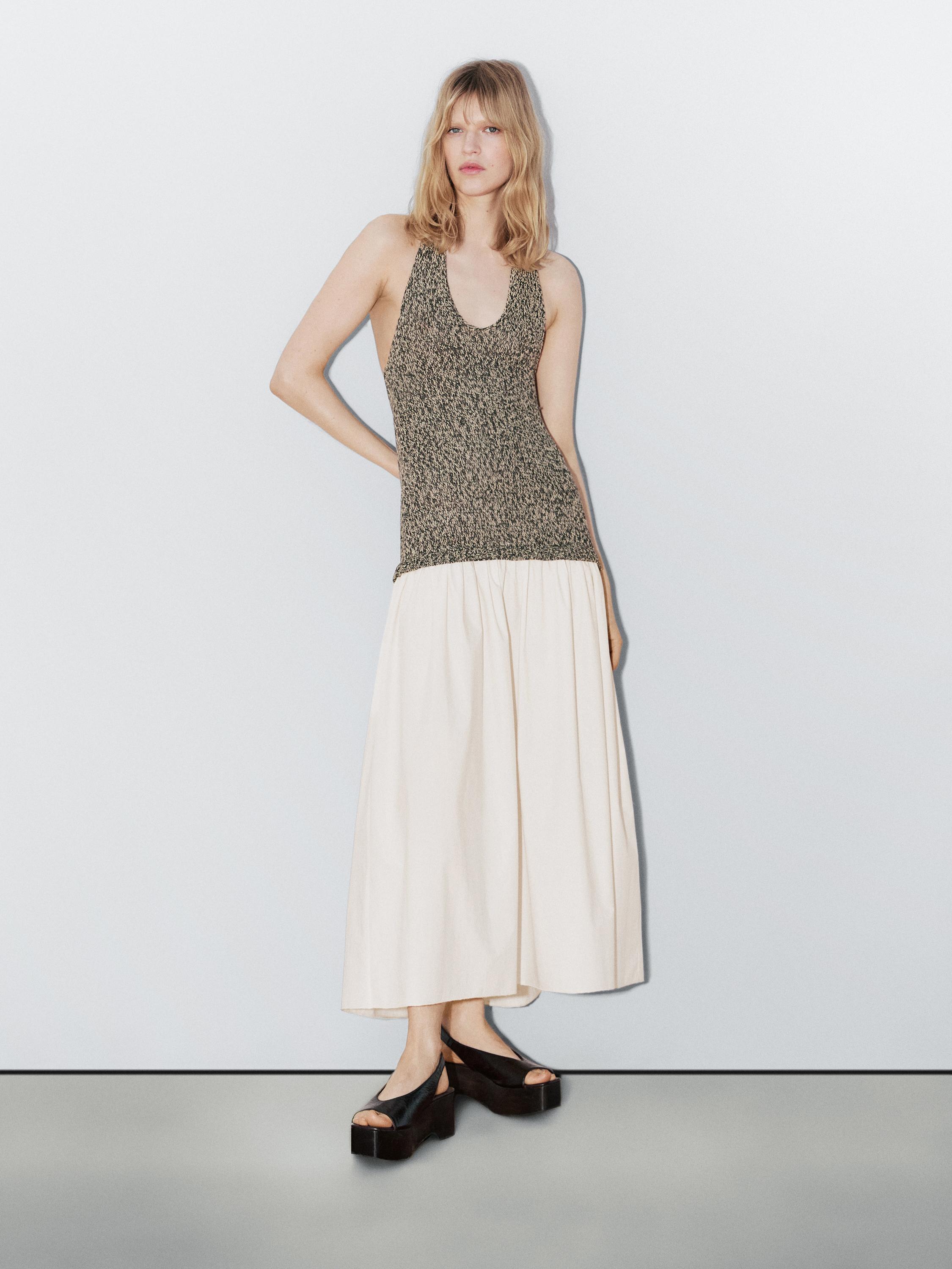 Long contrast dress - STUDIO